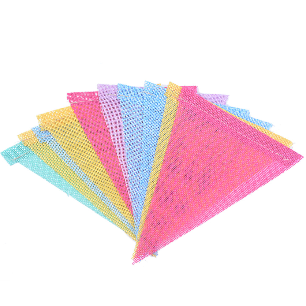 Colorful Burlap Linen Bunting Flags